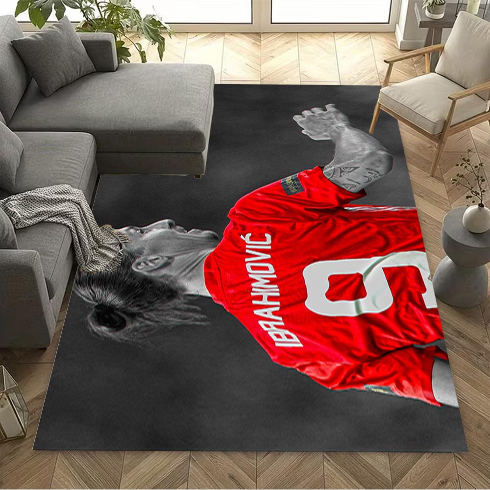 Soccer Player Action Area Rug Design for Game Room Hallway Foyer Dormitory Antislip Carpet Anime Office Decor Best for Christmas