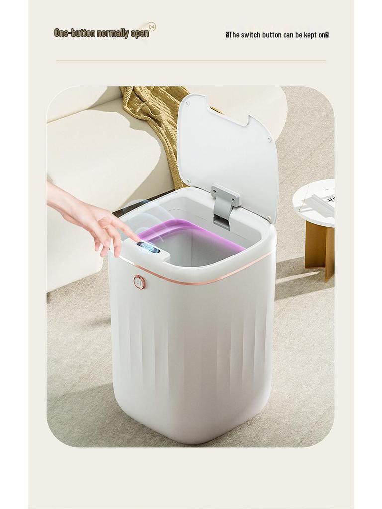 Smart Sensor Trash Can: Minimalist, Waterproof, Large Capacity for Bathroom