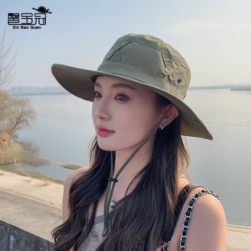 9230 summer big brim sun hat spring and autumn outdoor mountaineering fishing hat female sunshade breathable bucket hat