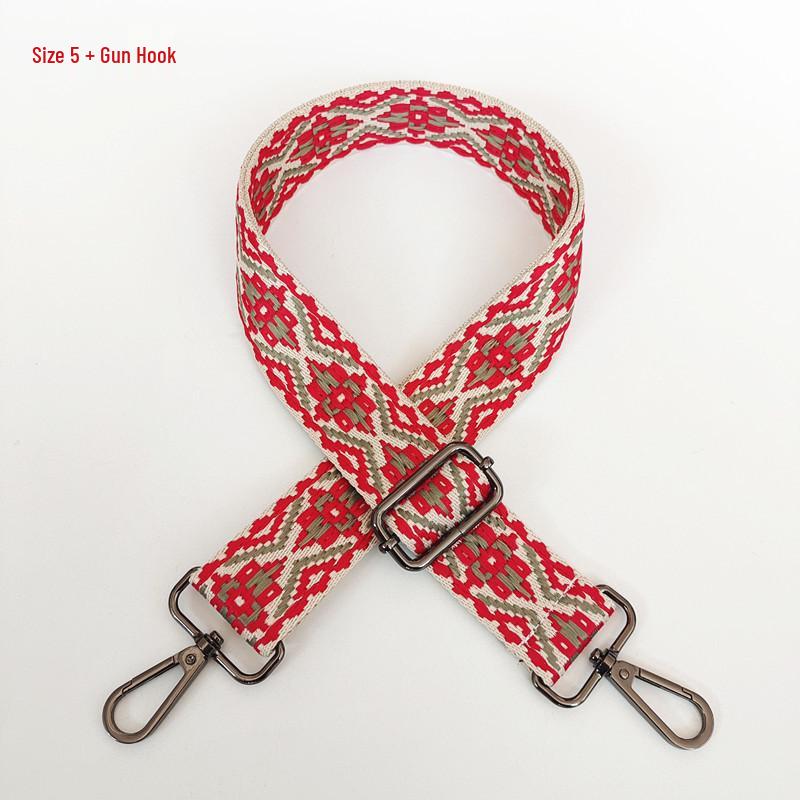 Colorful Jacquard Wide Shoulder Strap for Women's Bags - Canvas Crossbody and Backpack Accessory