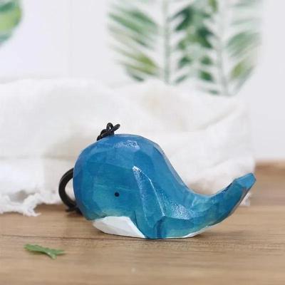 Piccoli Artigianato Legno Piccolo Ciondolo Balena Intaglio Originale Legno Animale Legno Fatto a Mano Creativo Accessorio Decorazione Casa Miniatura