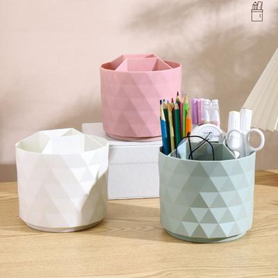 Pen Holder Rotating Multi Compartments Brush Barrel Makeup Brush Storage Box Portable Desktop Cosmetic Organizer Lipstick Brushes Holder