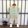 Completo Estivo da Ragazzo a Maniche Corte Stile Cinese per Bambini Hanbok Bello Completo Tang Cotone Lino Sezione Sottile di Abbigliamento Antico