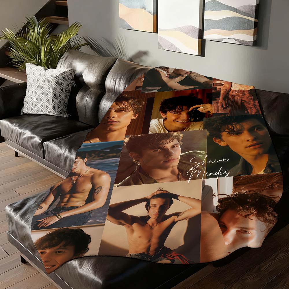 Coperta per divano, ufficio, letto, aereo, viaggio, sonno, lettura, relax, campeggio, morbida e calda, del cantante canadese Shawn Mendes