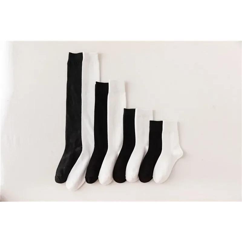 Mädchen Kniestrümpfe Schwarz und Weiß 13-18 Jahre Alt Weiblich Frühling und Herbst Hohe Socken und Kniestrümpfe Frottee Lolita Socken