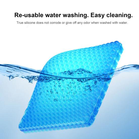 Cool Gel Seat Cushion for Long Sitting Soft Breathable Cooling Seat Pad Honeycomb Gel Cushion Protects Spine for Wheelchair Office Chair Car
