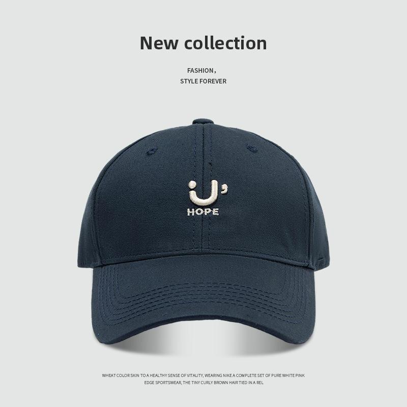 Retro baseball cap female face small versatile letter embroidery soft top cap male summer shade