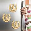 1/2/3Pcs 2026 Year of The Horse Fridge Magnet Rustic Wooden Auspicious Horseshoe Fridge Magnet Chinese