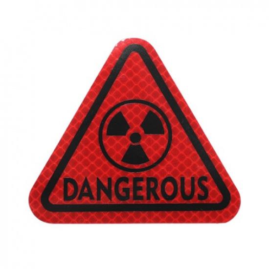 Reflective Bumper Decal Fluorescent Red Triangle Dangerous Fan