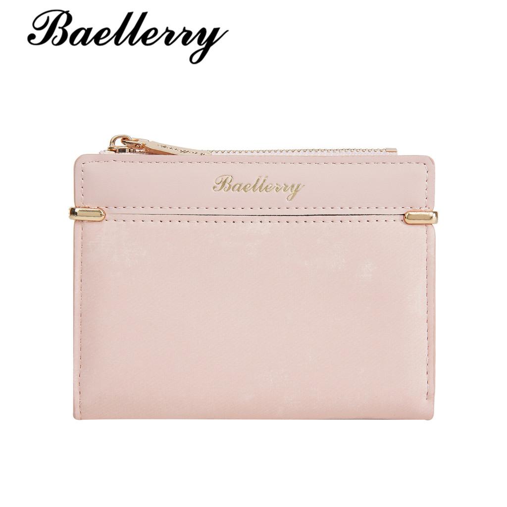 Women Short Minimalist Wallet With Pu Material Anti Theft Zip For Everyday Use