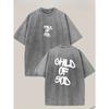 European Size Creative Letter Pattern Print for The Child of God, Featuring a Retro Trendy Design. This Fashionable Casual Round Neck Shirt