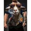 Funny Cartoon Animals Pattern T-Shirt For Men Funny Goat Pig 3D Printed Tees Casual Short Sleeve O-Neck Men Tops Unisex T-Shirts