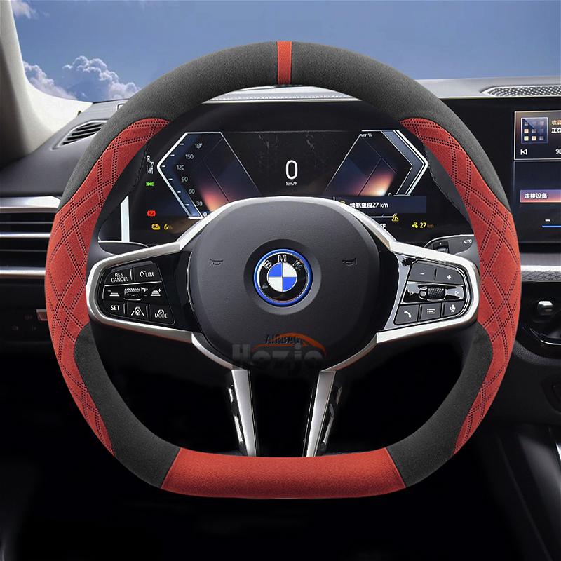

Suede Leather Car Steering Wheel Cover for BMW 1 3 4 5 Series i5 i4 Z4 X3 M5 M4 M440i M3 M2 M135 2025 Auto Accessories