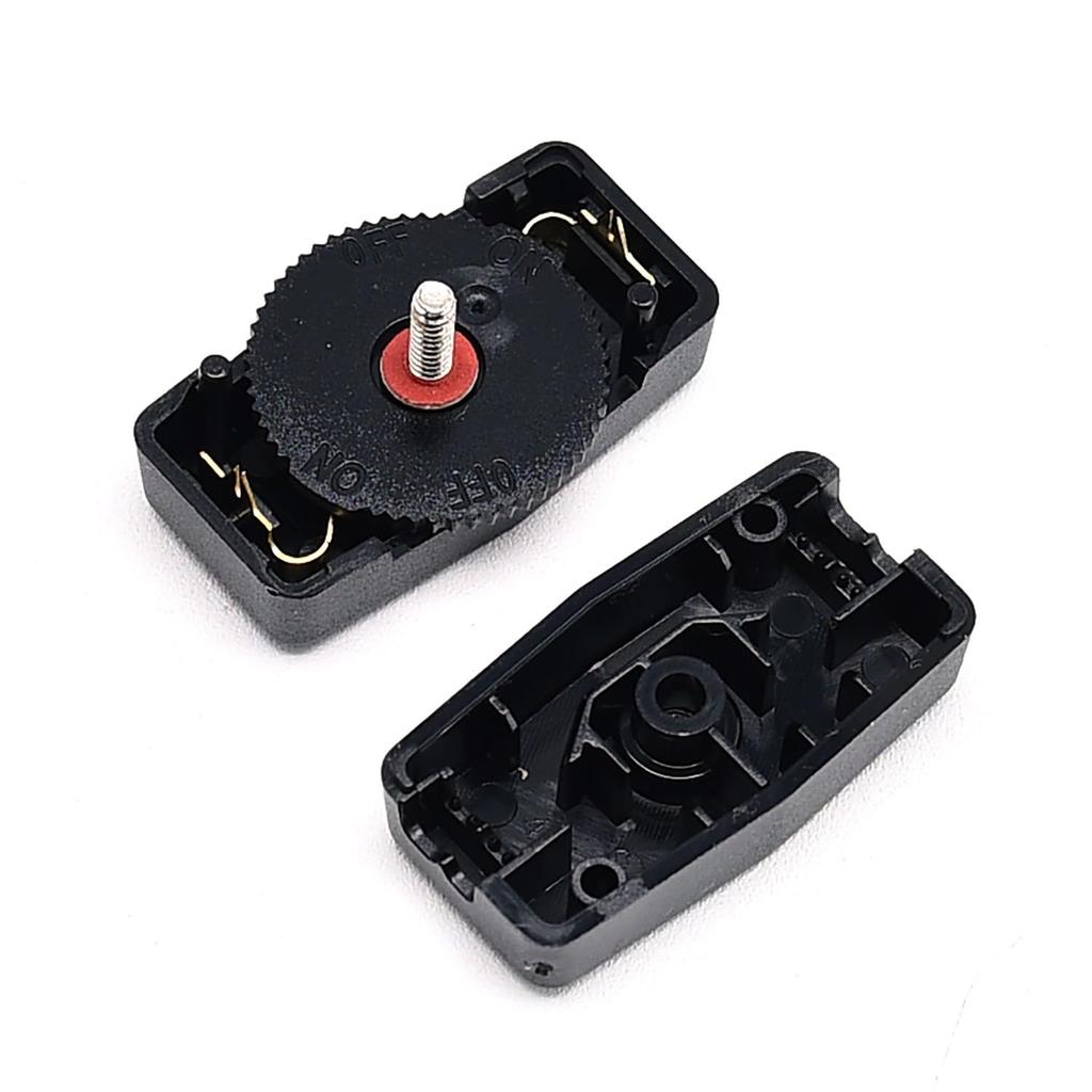 Surf turtle Flame Retardant Gear Switch 2 Pcs 125V 3A Inline Cord Switch,Black On/Off Thumbwheel Actuator Switches Replacement for 18/2 SPT-2 Lamp