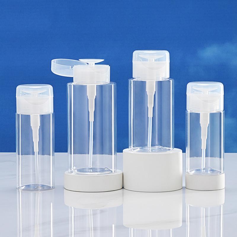 Empty Press Pump Bottle Dispenser Liquid Container Remover Cleaner Polish Makeup Manicure Tool 100/150/200/300ml Refillable