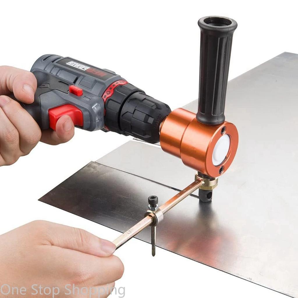 Nibble Metal Cutting Double Head Sheet Metal Nibbler Sheet Nibbler Saw Cutter Tool Drill Attachment Free Cutting Tool Metal Cut