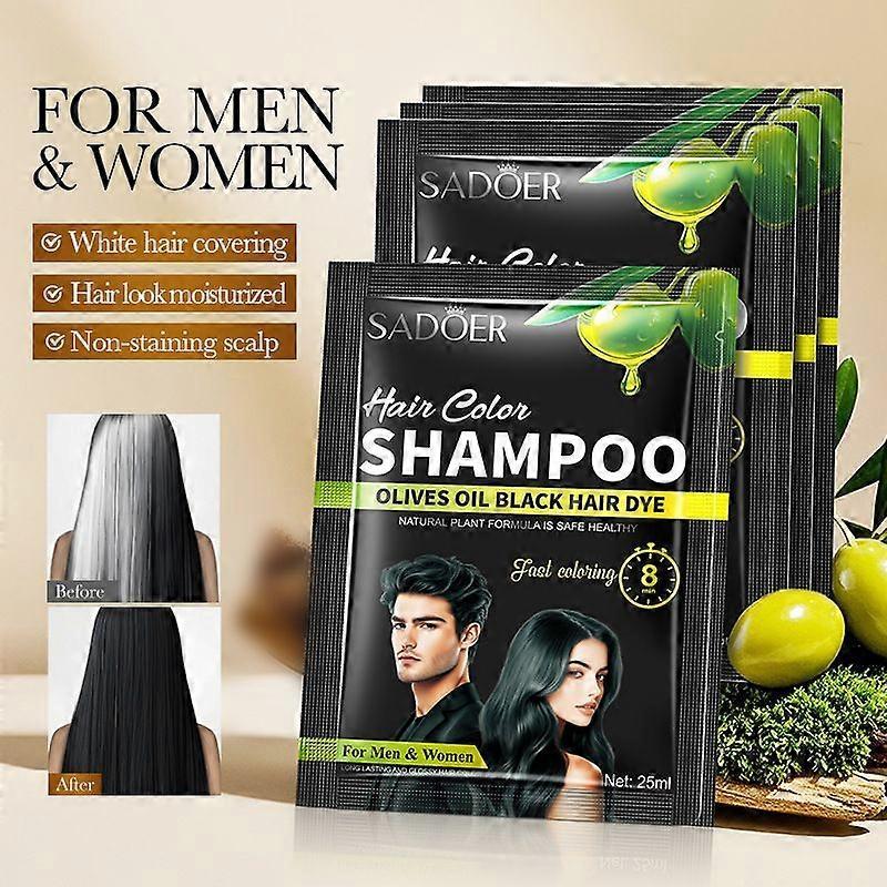 10 PCS Hair Dye Shampoo, Instant Hair Dye Shampoo for Men Women - Simple To Use - Semi-Permanent Hair Dyer - Natural Ingredients Hair Color Shampoo