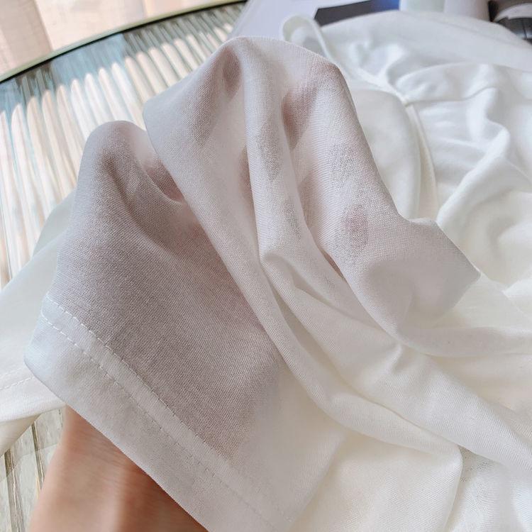 Sun Protection Top Women Long Sleeve Summer Thin Korean Loose Mid Long White Slit Ice Silk Tee