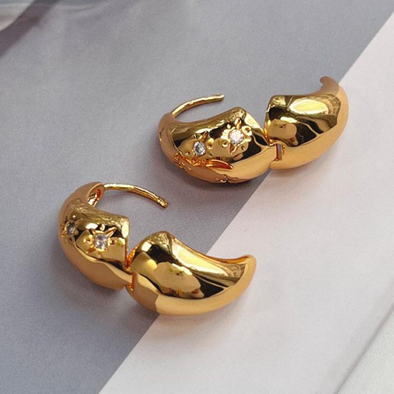 Female Circle Water Droplet Retro Niche Earrings