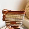 Trend Fashion Contrasting Colors Rainbow Woven Bag 2025 New Bag Women's Summer High Value Fashion Shoulder Messenger Bag