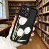 White Tulips Watercolor Phone Case for iPhone 17 16 15 14 13 12 11 Pro Max Plus Anti Scratch, Gel Flexible Protective