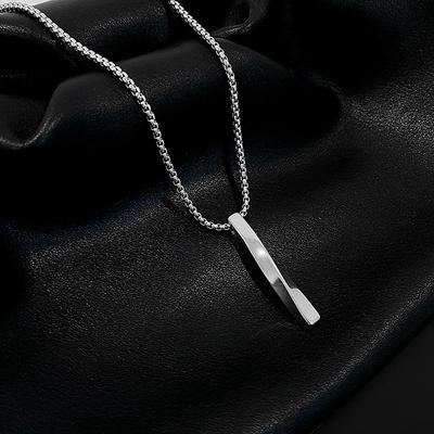 Hip Hop Rectangle Zinc Zinc Alloy Punk Men Spiral Necklace Clavicle Chain Fashion Jewelry Pendant Necklace
