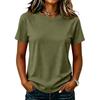 Women's Fashion Raglan Sleeve Solid Crew Neck Casual Short Sleeve Top Lightweight Comfortable Fit Soft Fabric