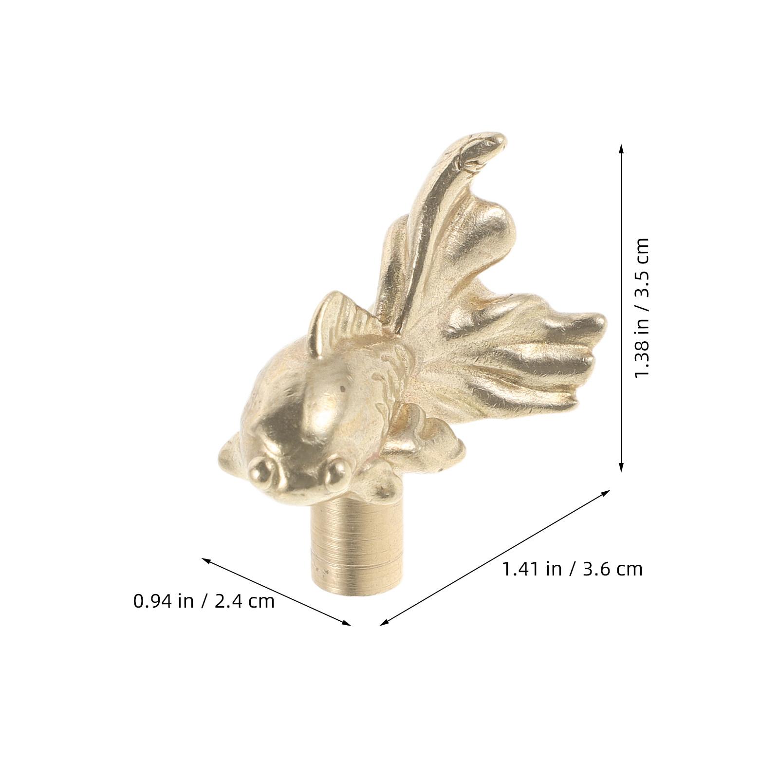 

2Pcs Brass Fish Drawer Pulls Comfort Grip Design Easy Installation for Cabinet Cupboard Dresser Renovation Projects золотистый