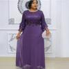 2023 Elegant Lace Chiffon Dress for African European Plus Size Women