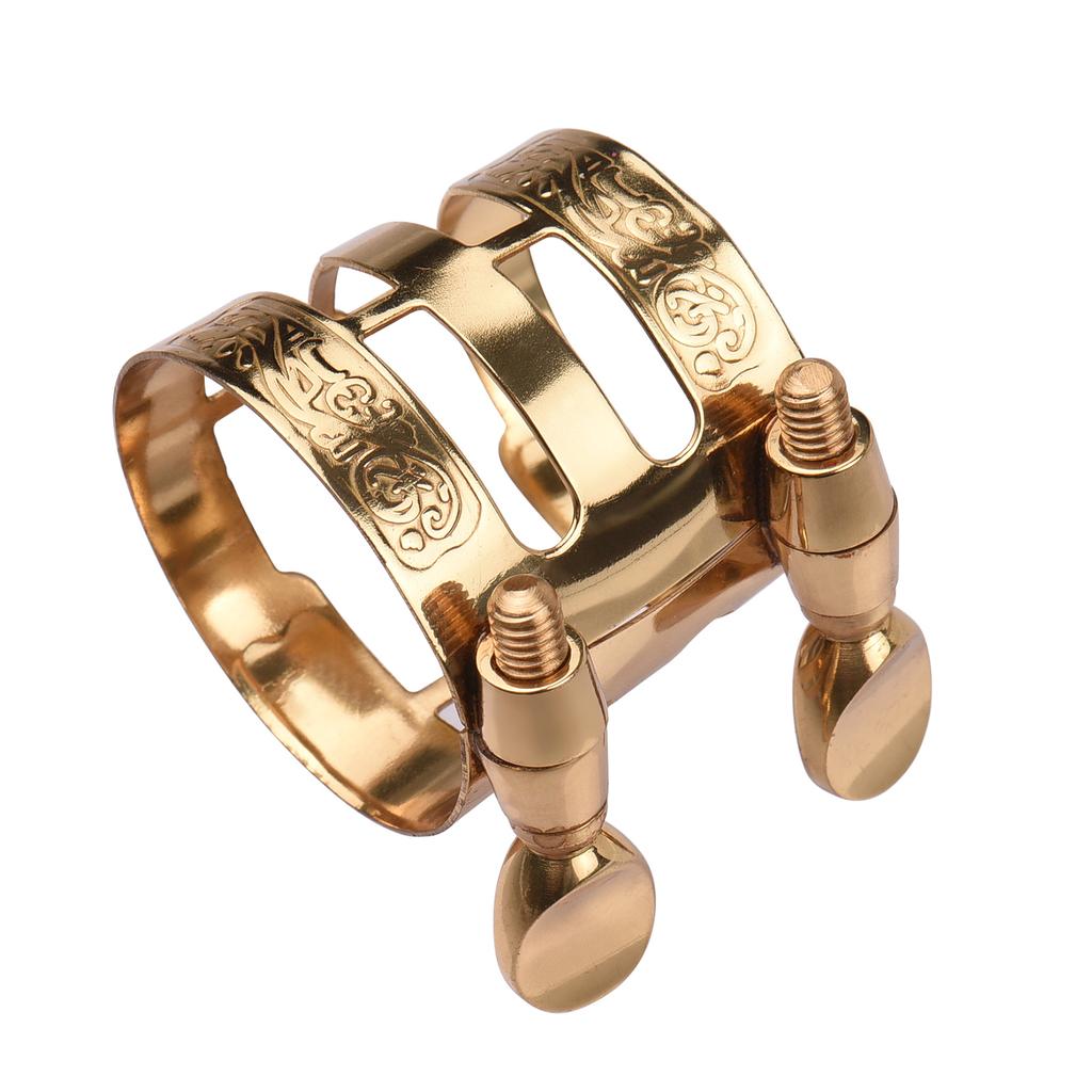 Double Screw Adjustment Saxophone Ligature Compact  Sax Ligature with Mouthpiece Cap for Alto Saxophone