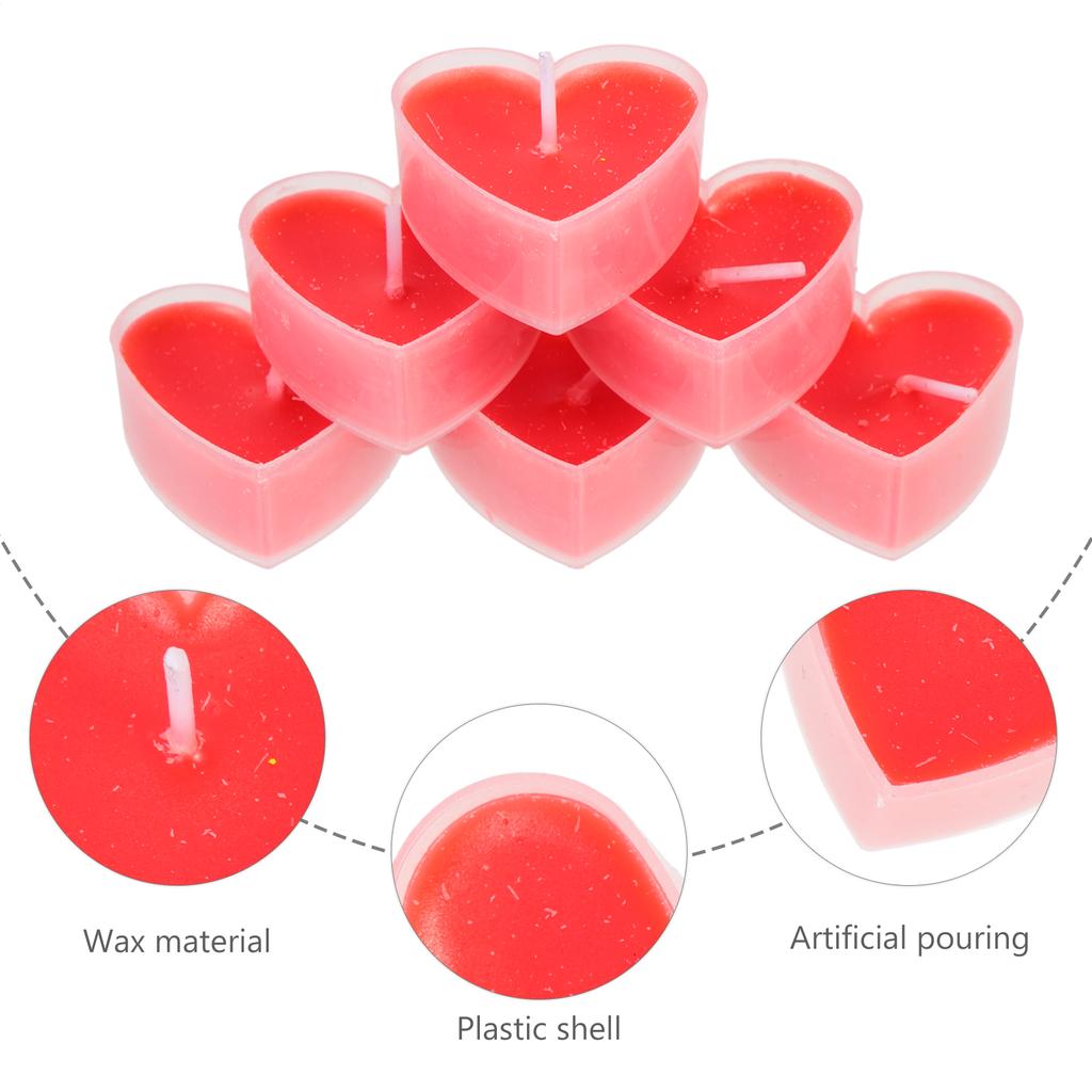 18 Pcs Love Scented Decor Valentine's Day Props Shaped Romantic Decorative Candles Paraffin Handles Heart