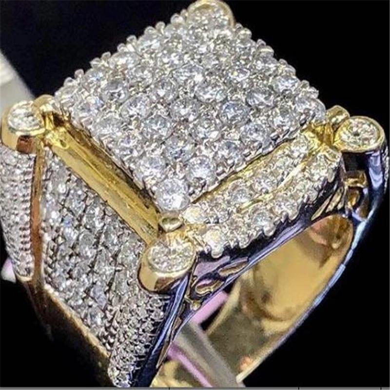 European and American Trendy Inlaid Crystal Women Men's Rings Banquet Fashion Business Ring