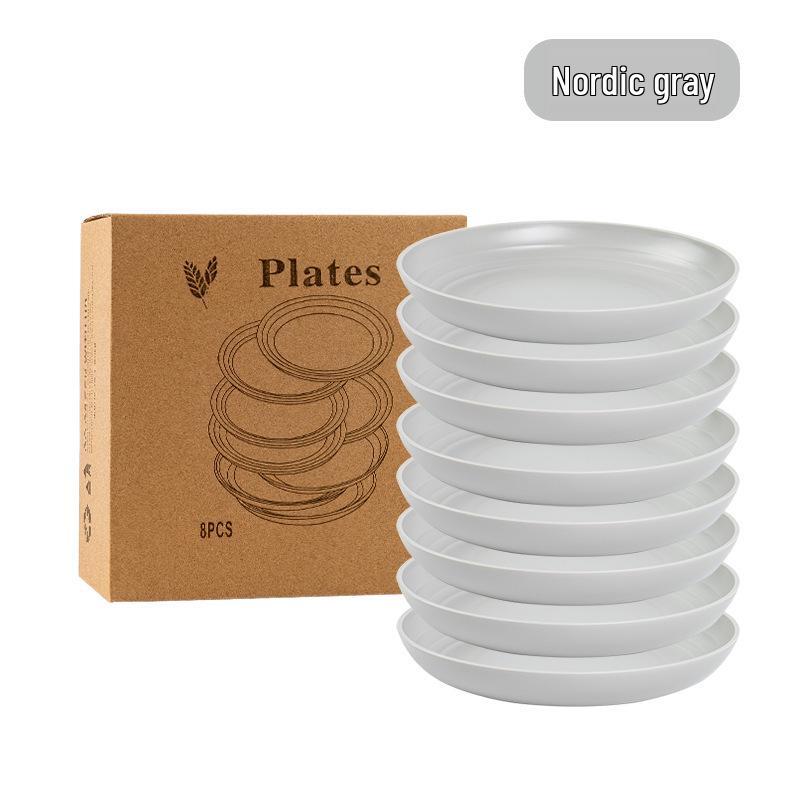 Cross-border Plastic Tableware Set: Plates, Bowls, Cups, Vomit Bowls, 24-Piece for Home Use.