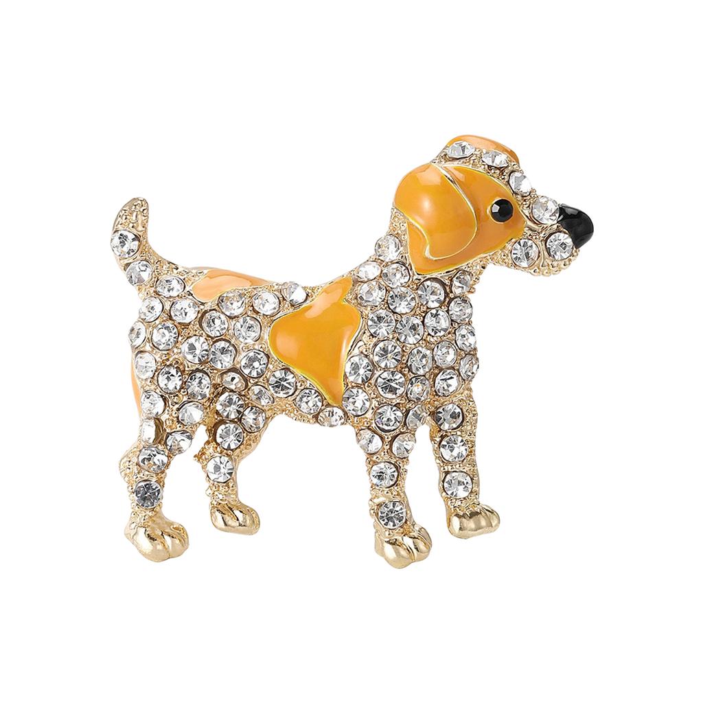 Elegant Dog Brooch Charm Animal Pin Dog Brooch Pin Sparkling Lapel Pin Alloy Texture Suitable for Stylish Backpack