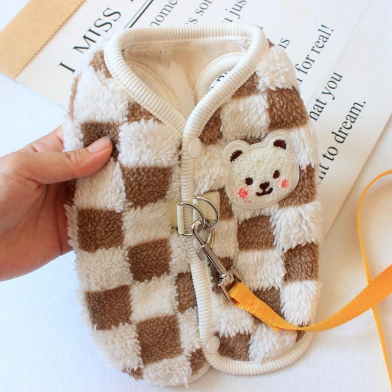 Warm Pet Vest Small Dogs Cats Winter Coat Hoodie Style Dog Sweater Teddy Poodle Shih Tzu Mini Breeds