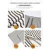 Women's Black and White Striped Terry Pants: High-Waist, Loose, Wide-Leg, Casual Fleece, Spring/Autumn 2025.