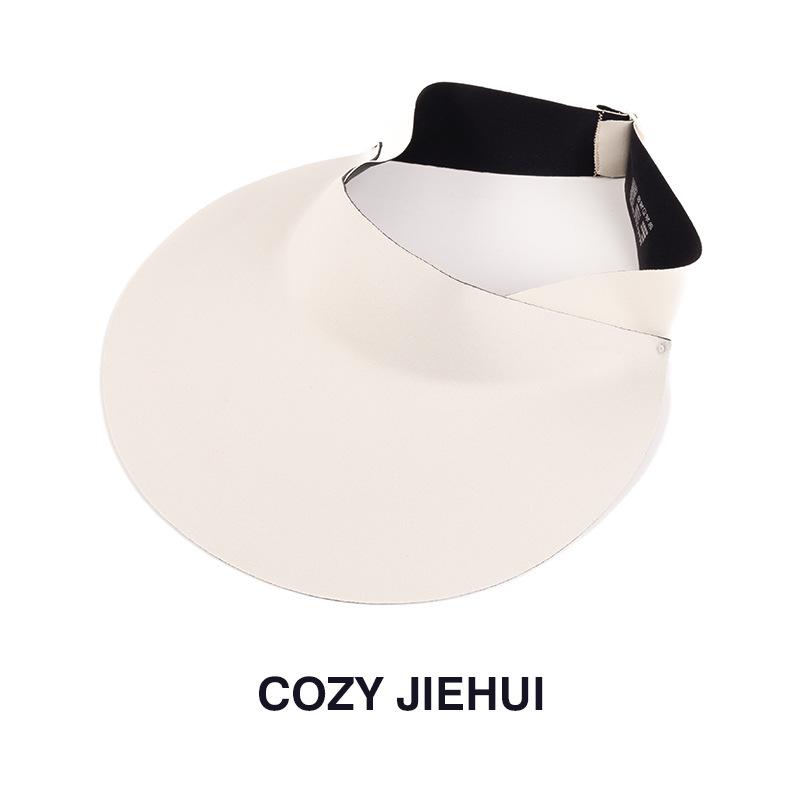 Traceless sun hat women's foldable empty top hat summer UV protection large brim sun hat student sun hat