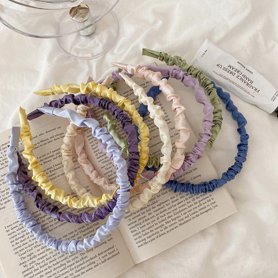 First Love Satin Pleated Headband & Sweet Purple Grape Hairpin Set