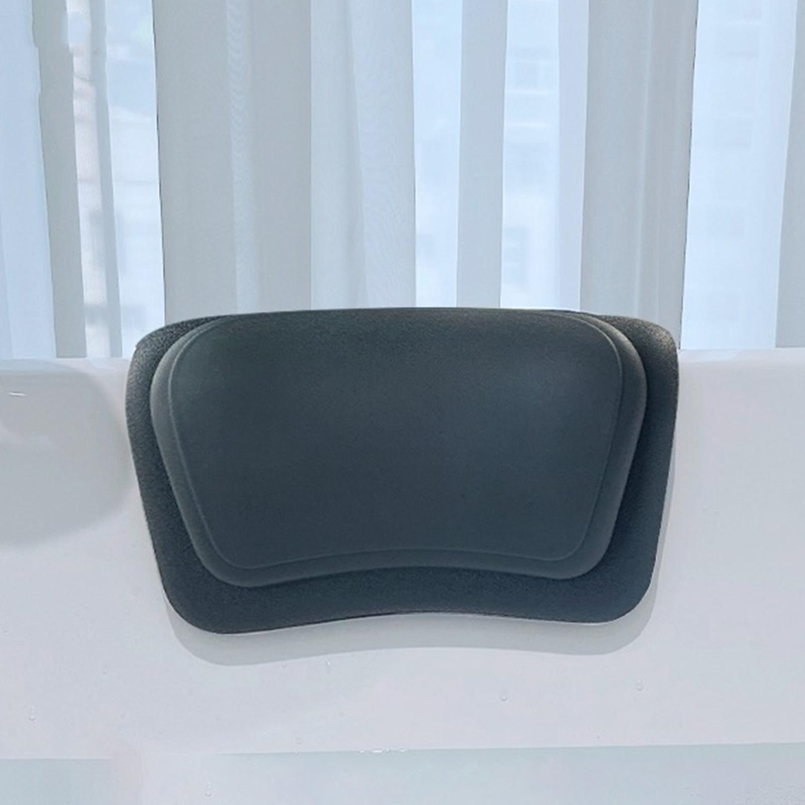 

Bathtub Pillow Headrest Multifunction Soft Compact Waterproof Space Saving чорний