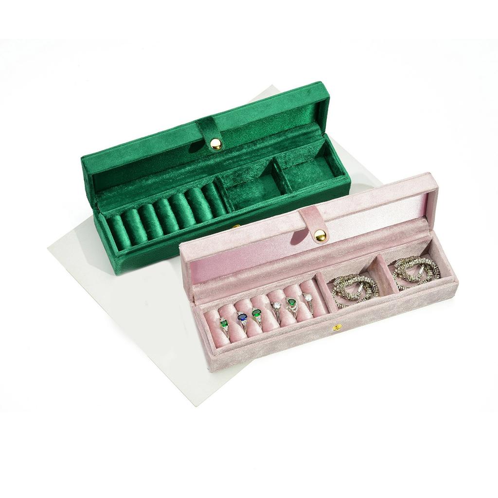 Jewelry Carrying Case with Dividers Velvets Storage Box for Small Ornaments Elegant Jewellery Organizer for Daily Use