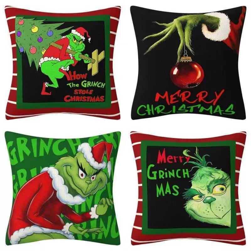 Christmas Linen Pillowcase: Home Sofa Decor & Car Lumbar Support Cushion Cover