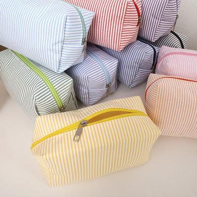 INS Striped Design Pen Bag Portable Large Capacity Pencil Case Pen Pouch School Supplies