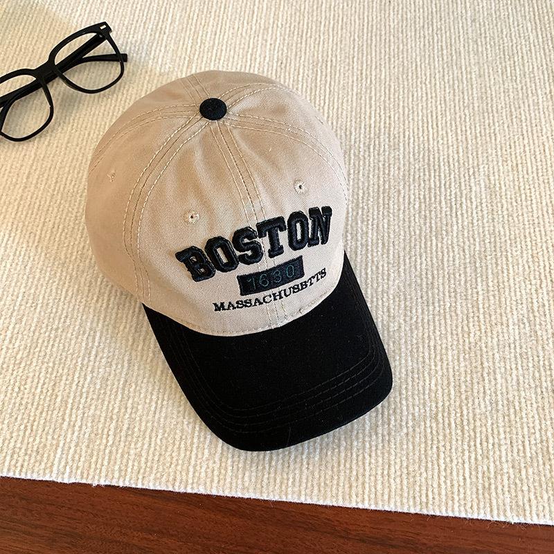 Unisex Distressed Letter Print Baseball Cap,Vintage Color Blocking Dad Hat,Lightweight Adjustable Suitable for Daily Wear,Travel