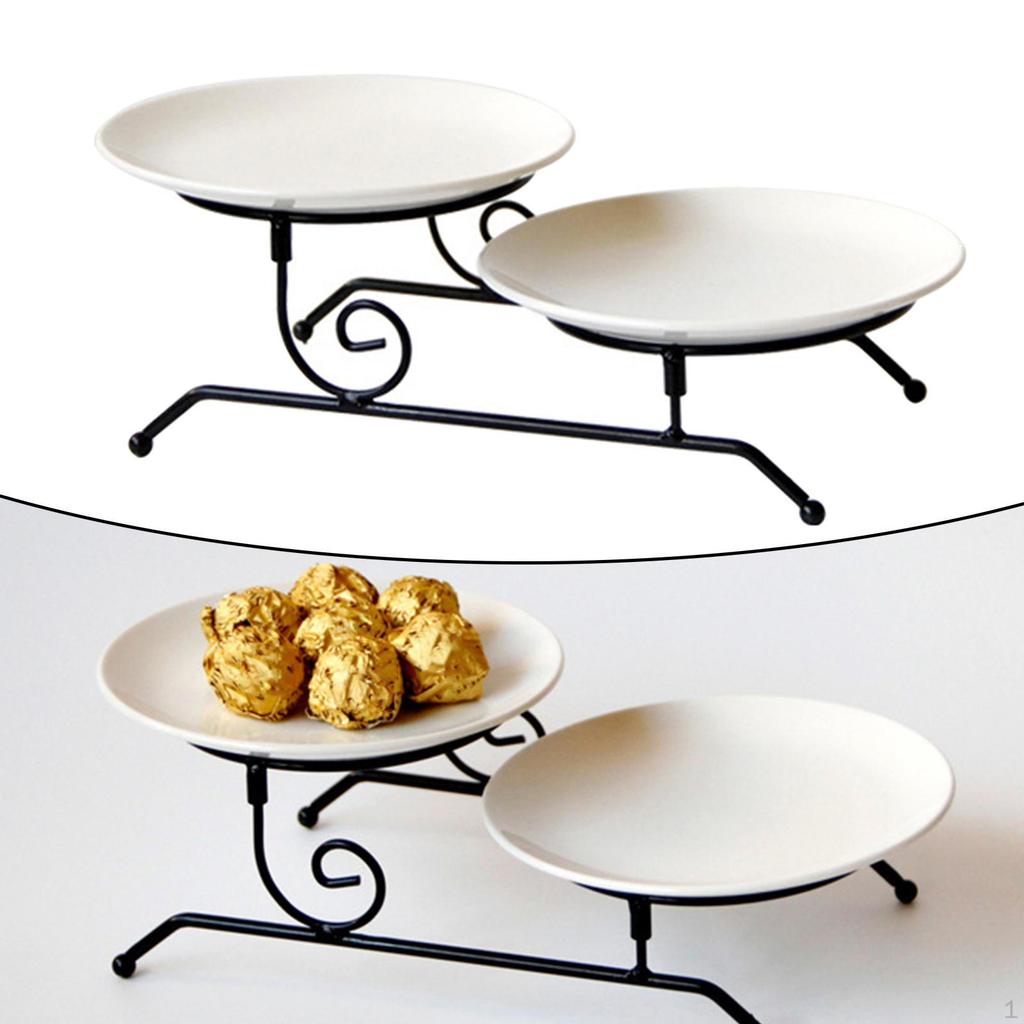 2 Layer Cupcake Cake Stand, Serving Tray Retro Storage Supplies Fruit Containers Display for