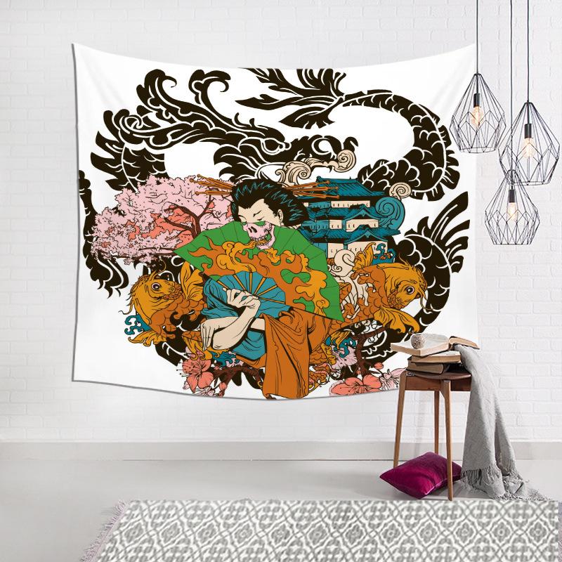 Japanische Kanagawa Ukiyoe Serie Tapisserie Tattoo Shop Wanddekoration Malerei Hängendes Tuch Altes traditionelles Hintergrundtuch
