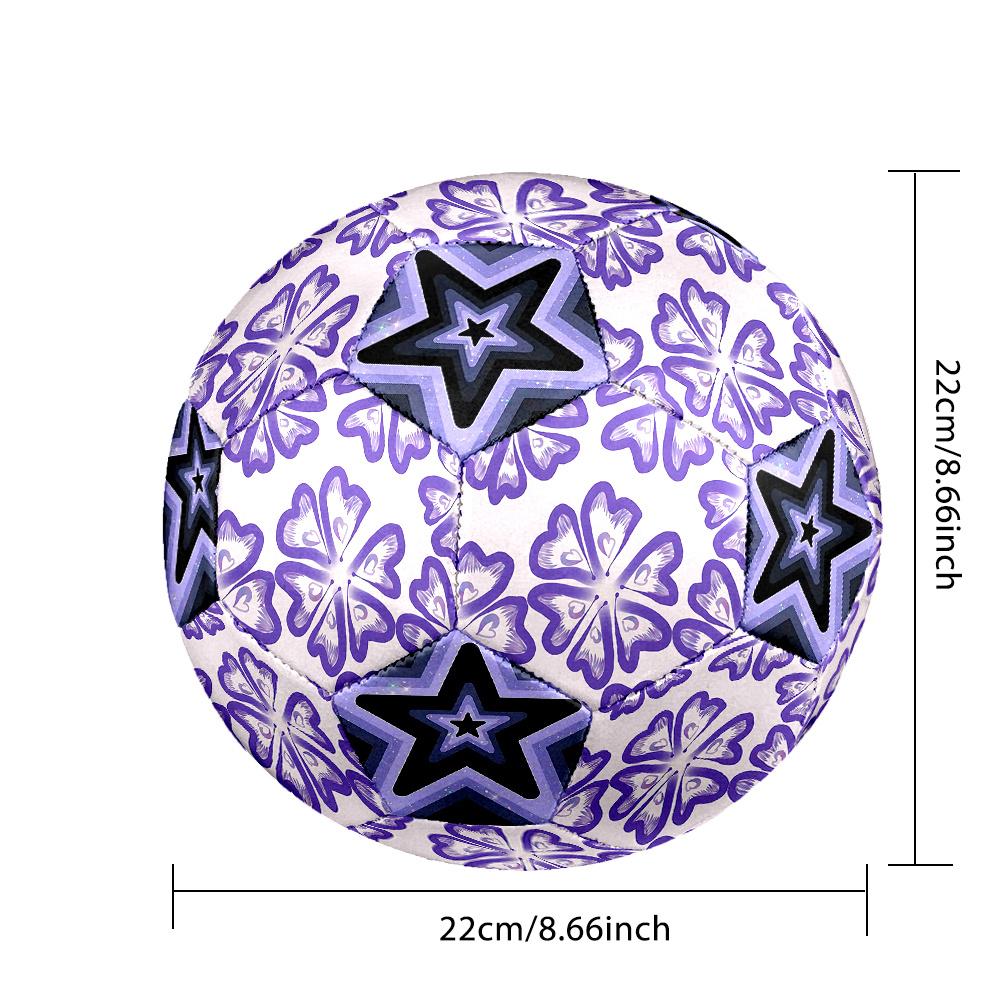 1PC Purple Floral Galactic Star Kaleidoscope Soccer Ball Size 5 Football Machine Sewn Indoor/Outdoor Universal Football A40