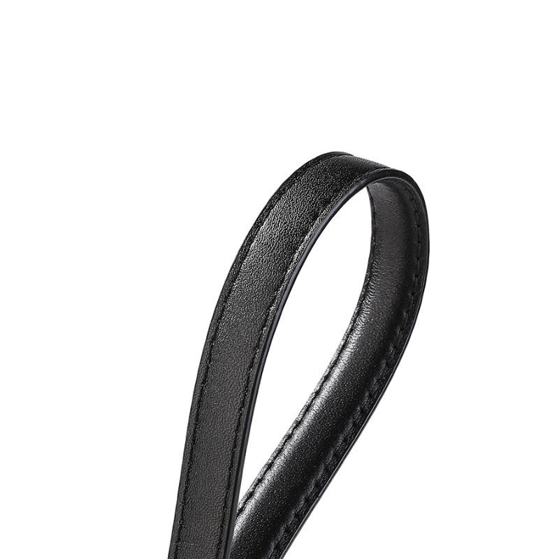 Meier New Top Grain Leather Skinny Belt with Rhinestone Embellishments - Slim Genuine Leather Belt