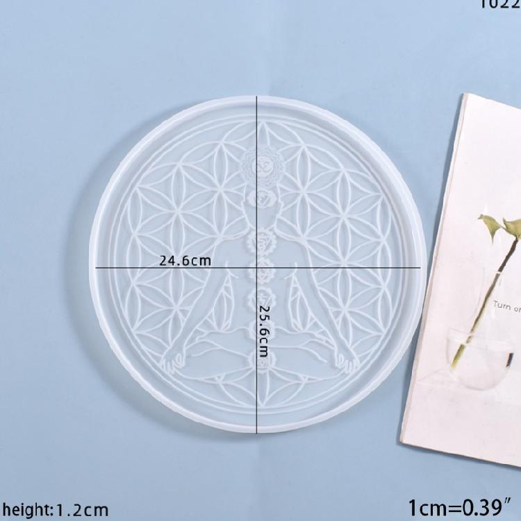 Viking Divination Rune Coaster Tray Mould Rune Stones Silicone Resin Mould