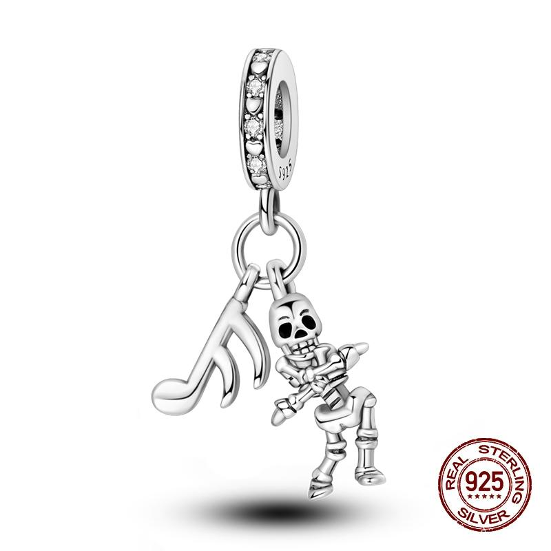 New Halloween 100% Copper Luminous Pumpkin Skull Ghost Charms Fit Pandach Original Bracelet Diy Party Jewelry