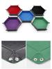 Hexagonal Velvet Dice Tray: Portable, Foldable PU Storage for Tabletop Games